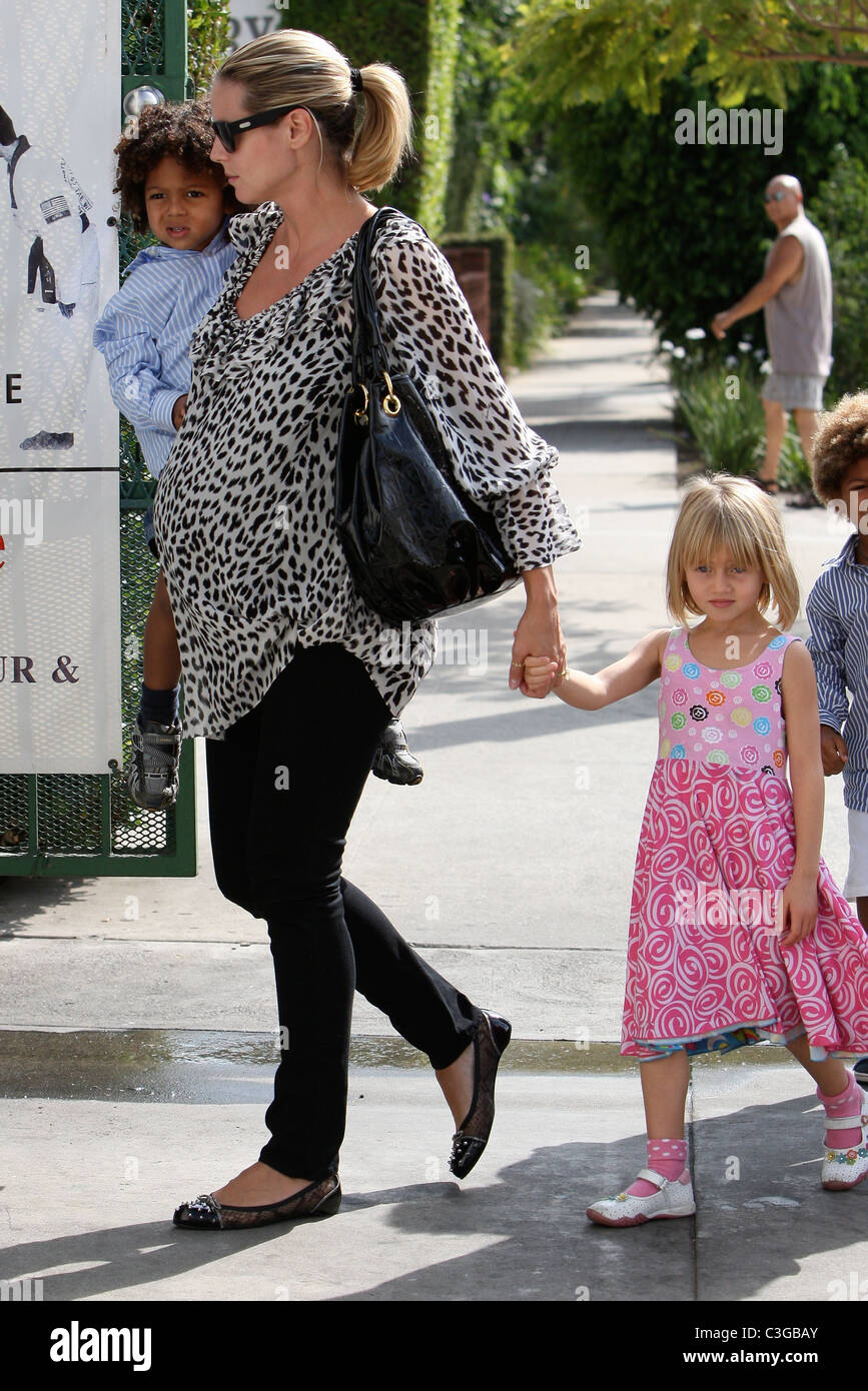 Heidi Klum, Johan and Leni A very pregnant Heidi Klum takes her three children to a martial arts