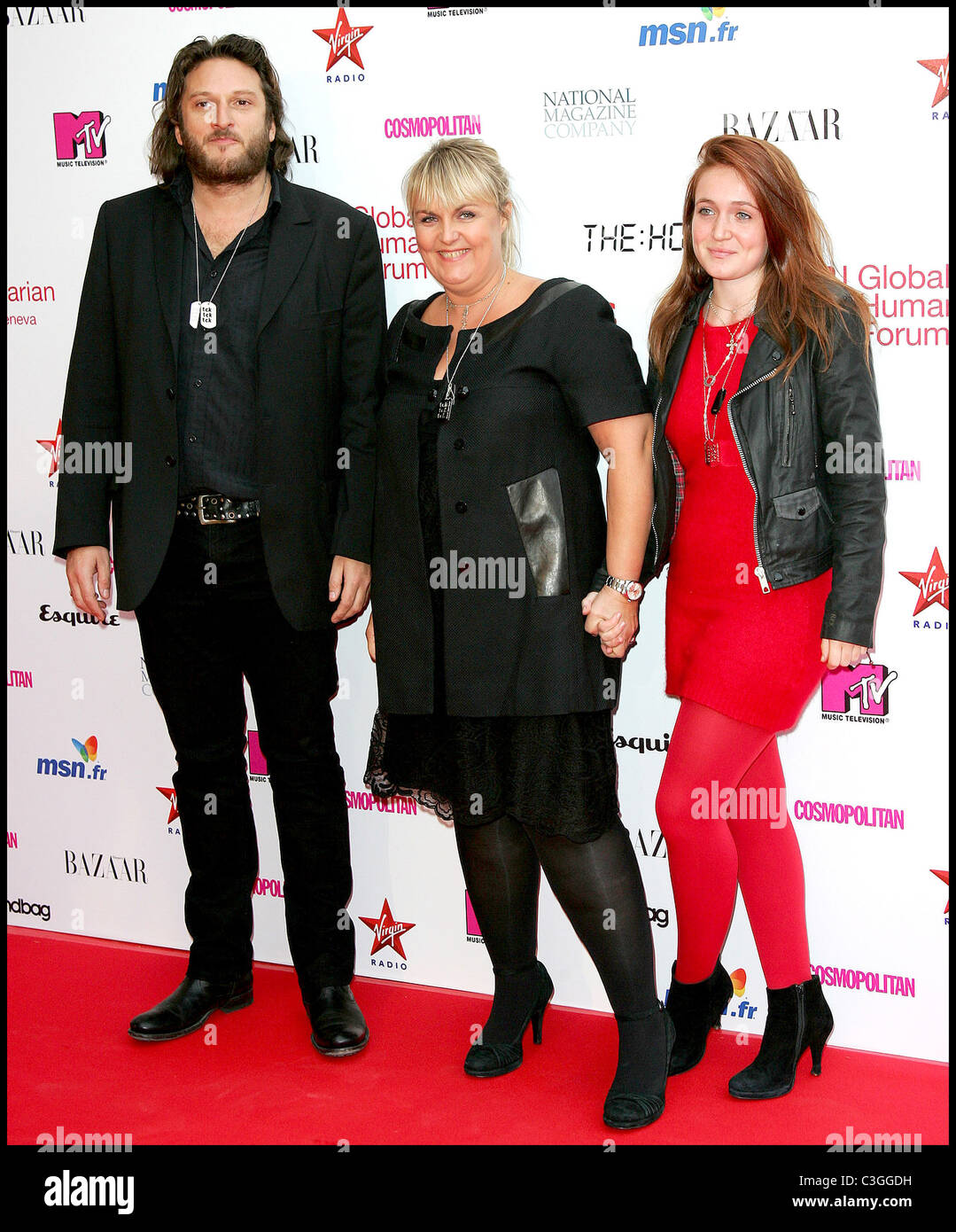 Valerie Damidot (C), boyfriend Regis and daughter Roxane 'Beds Are