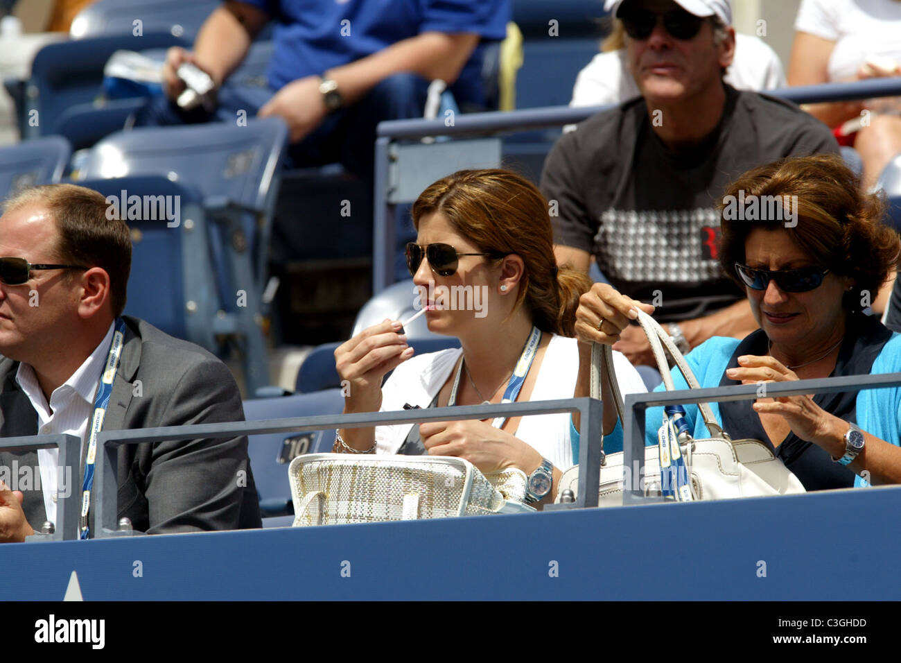 Roger Federer's wife Mirka Vavrinec 2009 US Tennis Open - Day 1 - at the USTA Billie Jean King National Tennis Center New York Stock Photo