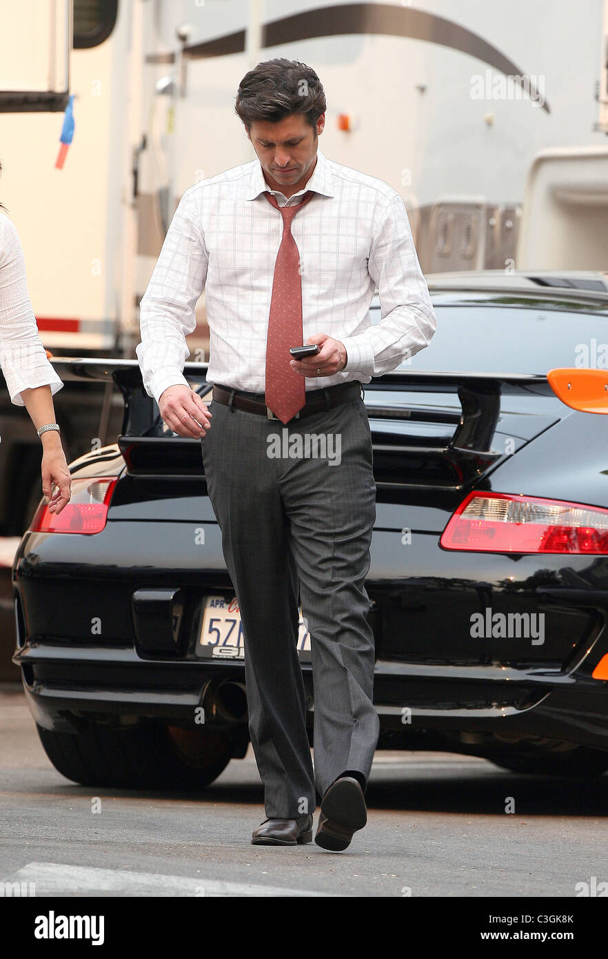 Patrick Dempsey on the set of his new film 'Valentine's Day' Los