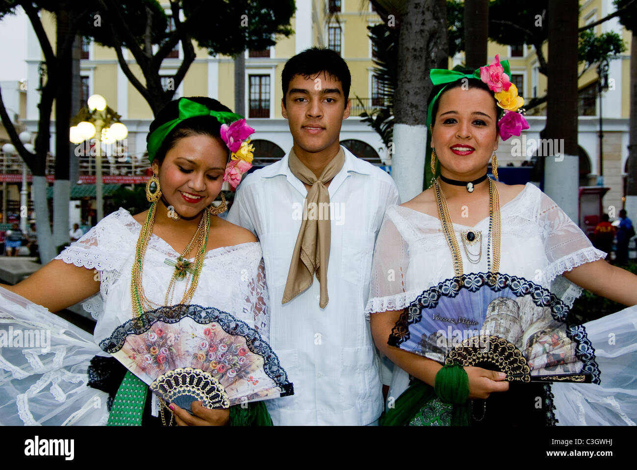 Mexico. Veracruz city. Mexican folk-dance exhibitions. 'Son Jarocho'. Stock Photo