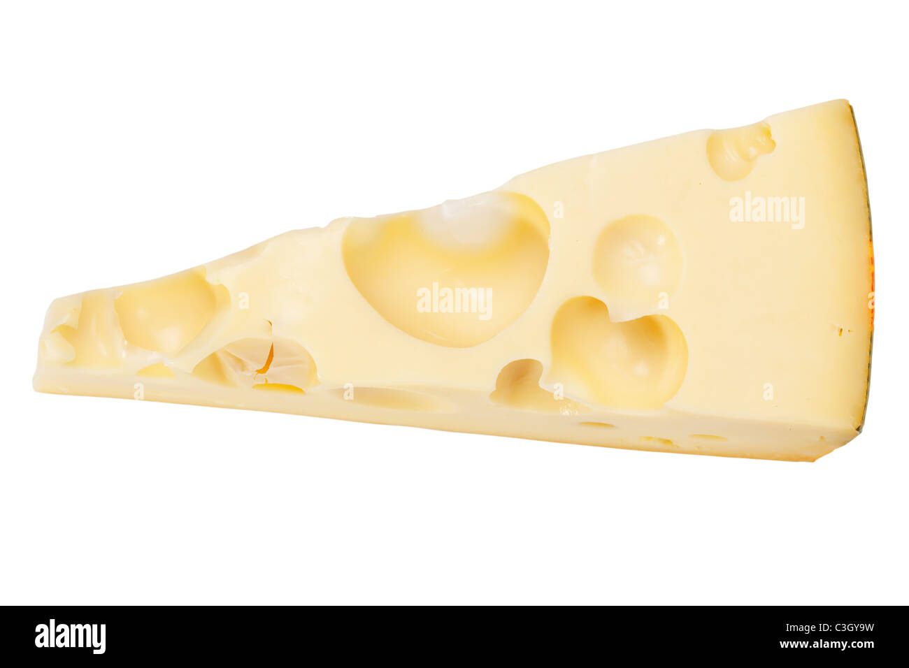 Piece of cheese of Radamer isolated on a white background Stock Photo
