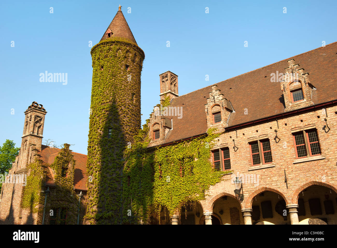 Gruuthuse museum, Courtyard, Historic centre of Bruges, Belgium Stock Photo