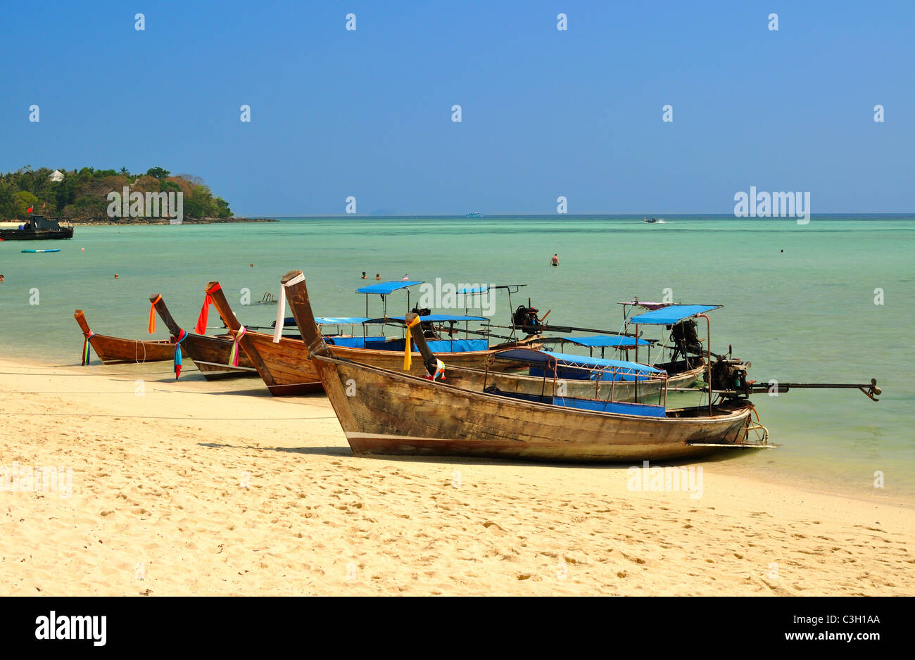 Boats on Phi Phi Islands in Thailand Stock Photo - Alamy