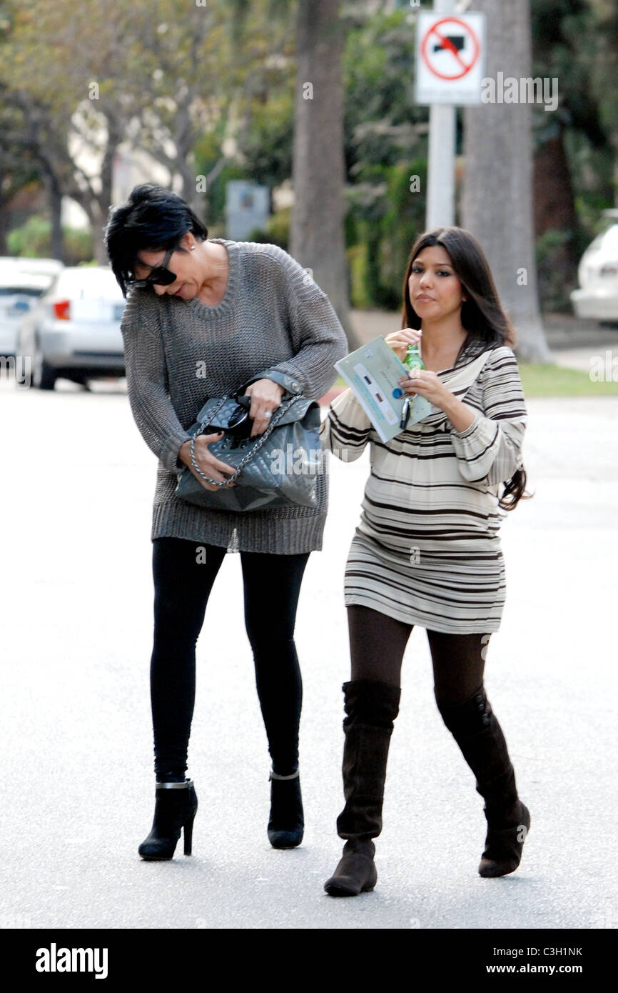 Kim Kardashian and her mother Kris Jenner leaving the Louis Vuitton store  in Beverly Hills Los Angeles, California - 10.12.08 Stock Photo - Alamy