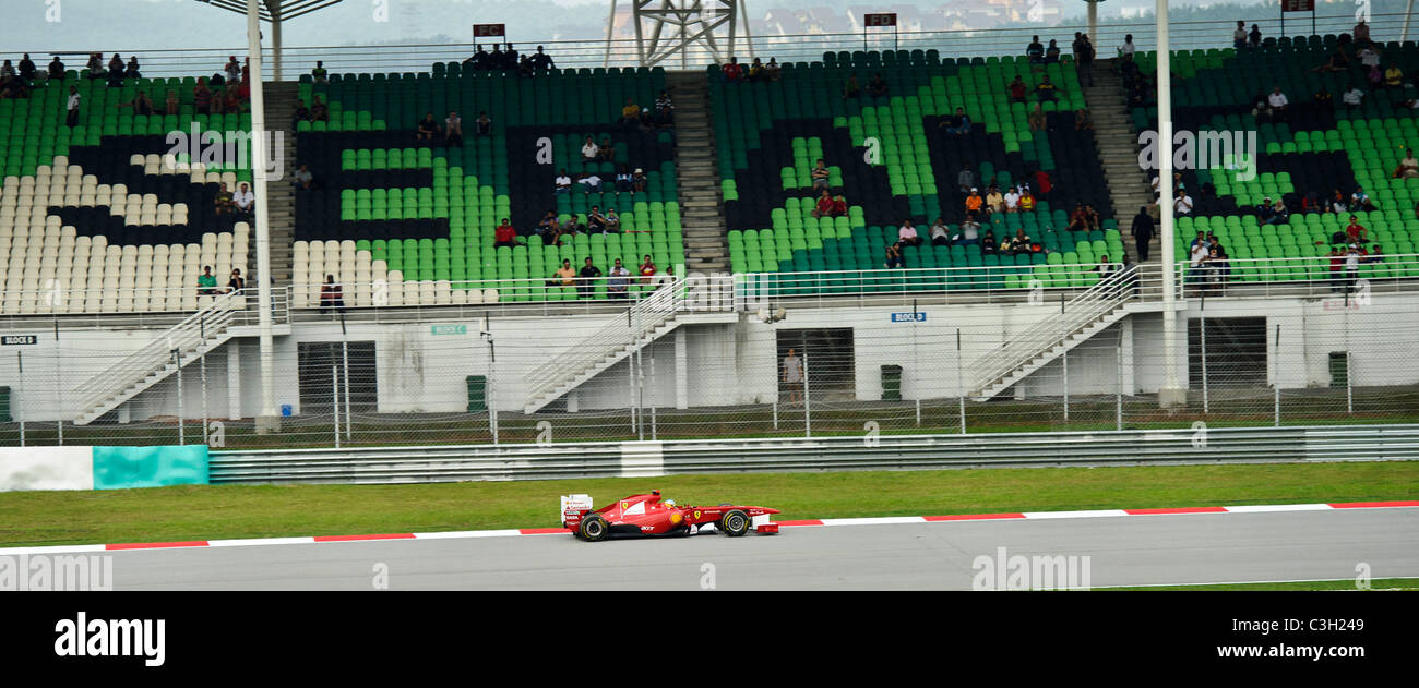 Grandstand F at the Sepang Race Circuit during the Malaysian F1 Grand Prix 2011 Stock Photo