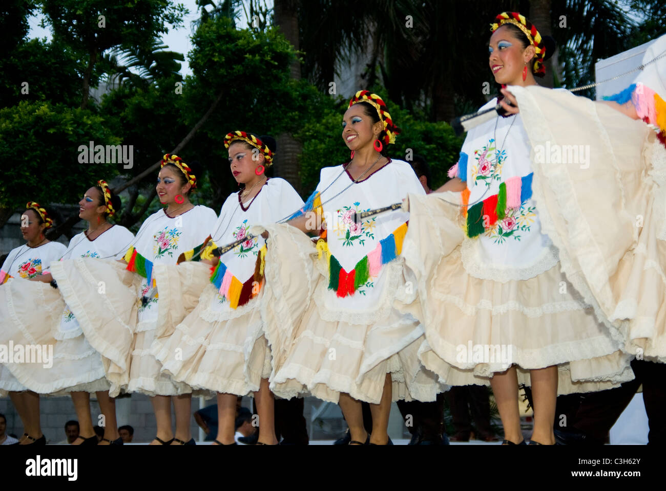 Mexico. Veracruz city. Mexican folk-dance exhibitions. Huasteca dance. Stock Photo