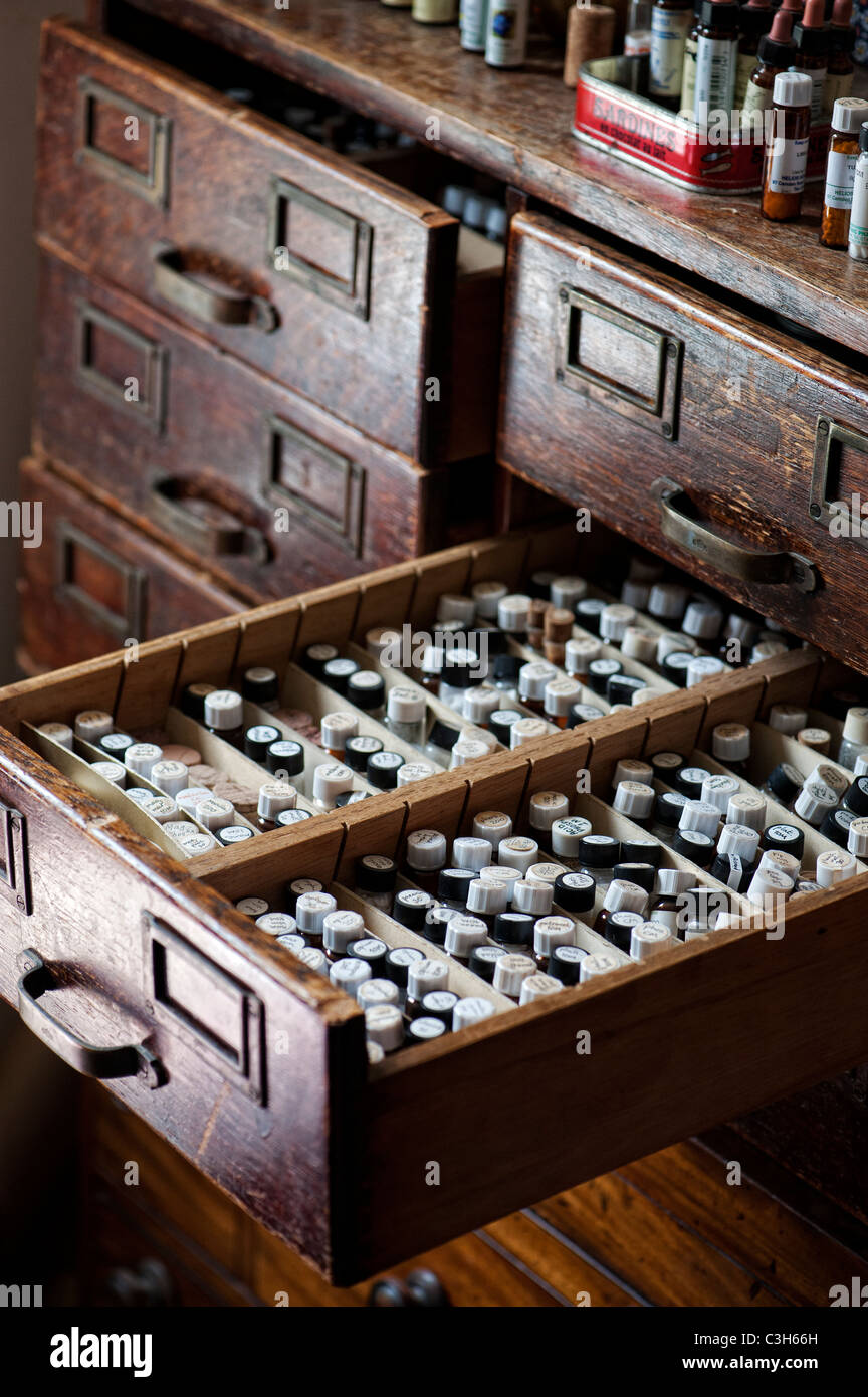 Bottles Of Homeopathic Remedy Pills In A Wooden Draw Stock Photo Alamy   Bottles Of Homeopathic Remedy Pills In A Wooden Draw C3H66H 