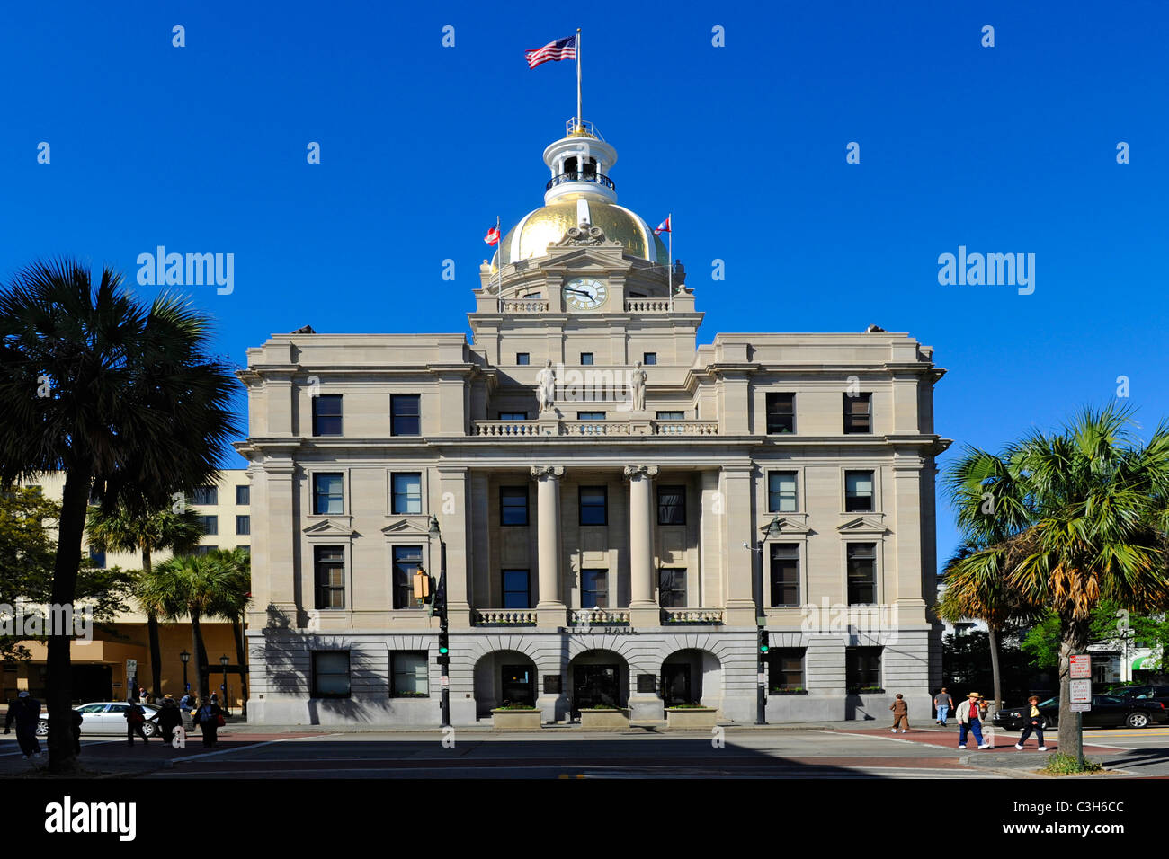 City Hall in historic Savannah Georgia GA Stock Photo