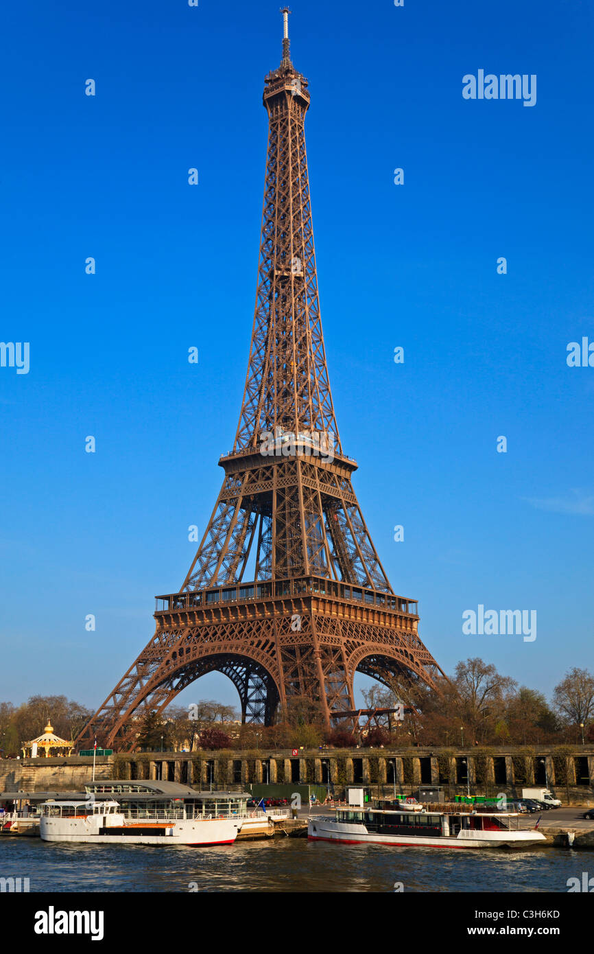 Eiffel tower and Seine river, Paris, France. Stock Photo