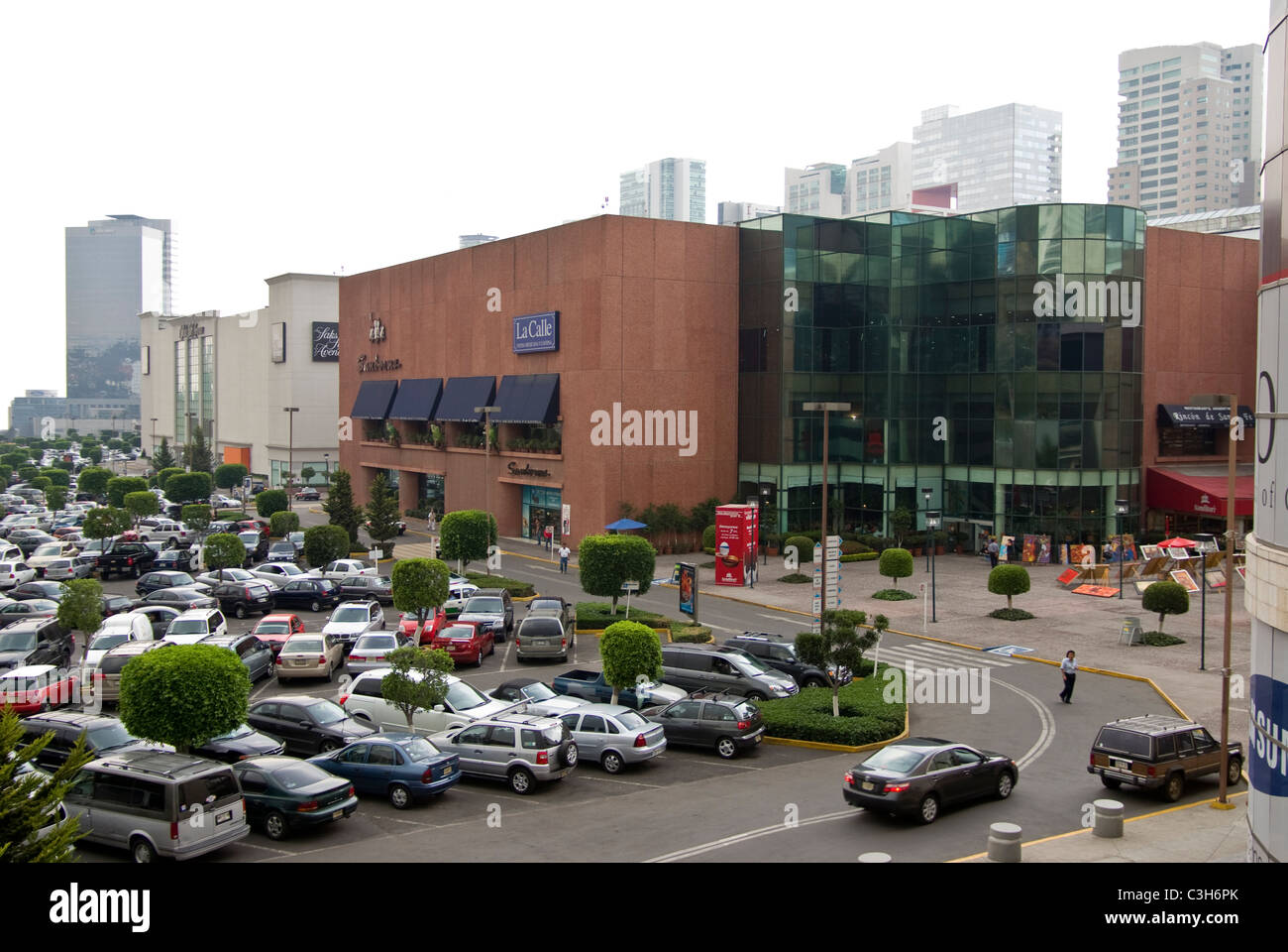 Mexico.Mexico city. Economic-financial zone of  Santa Fe .Contemporary architecture. Santa Fe mall. Stock Photo