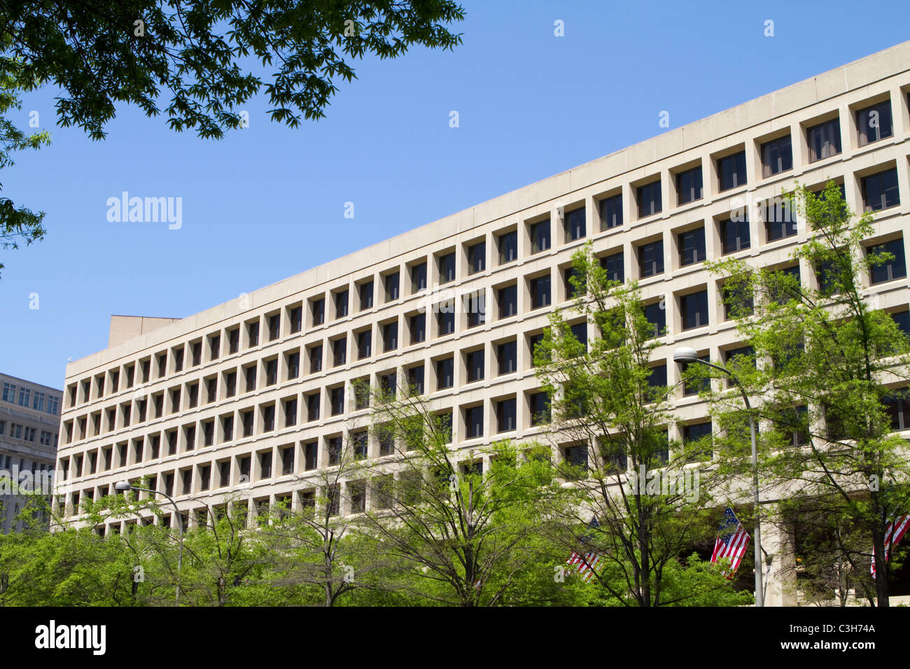 Federal Bureau of Investigation building, an agency of the United States Department of Justice in Washington, D.C. Stock Photo
