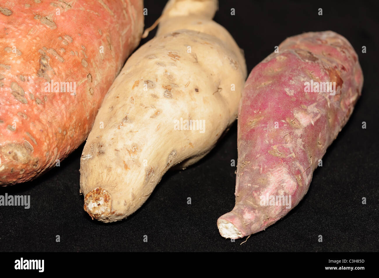 Variety of Sweet Potatoes Stock Photo