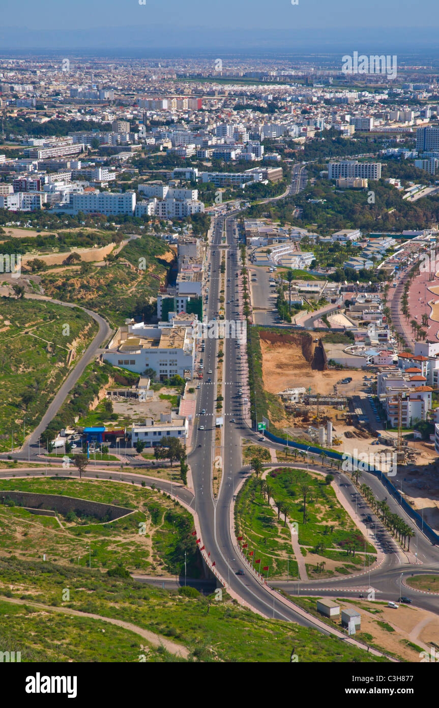 Aerial view of Avenue Mohammed V main street central Agadir the Souss  southern Morocco Africa Stock Photo - Alamy