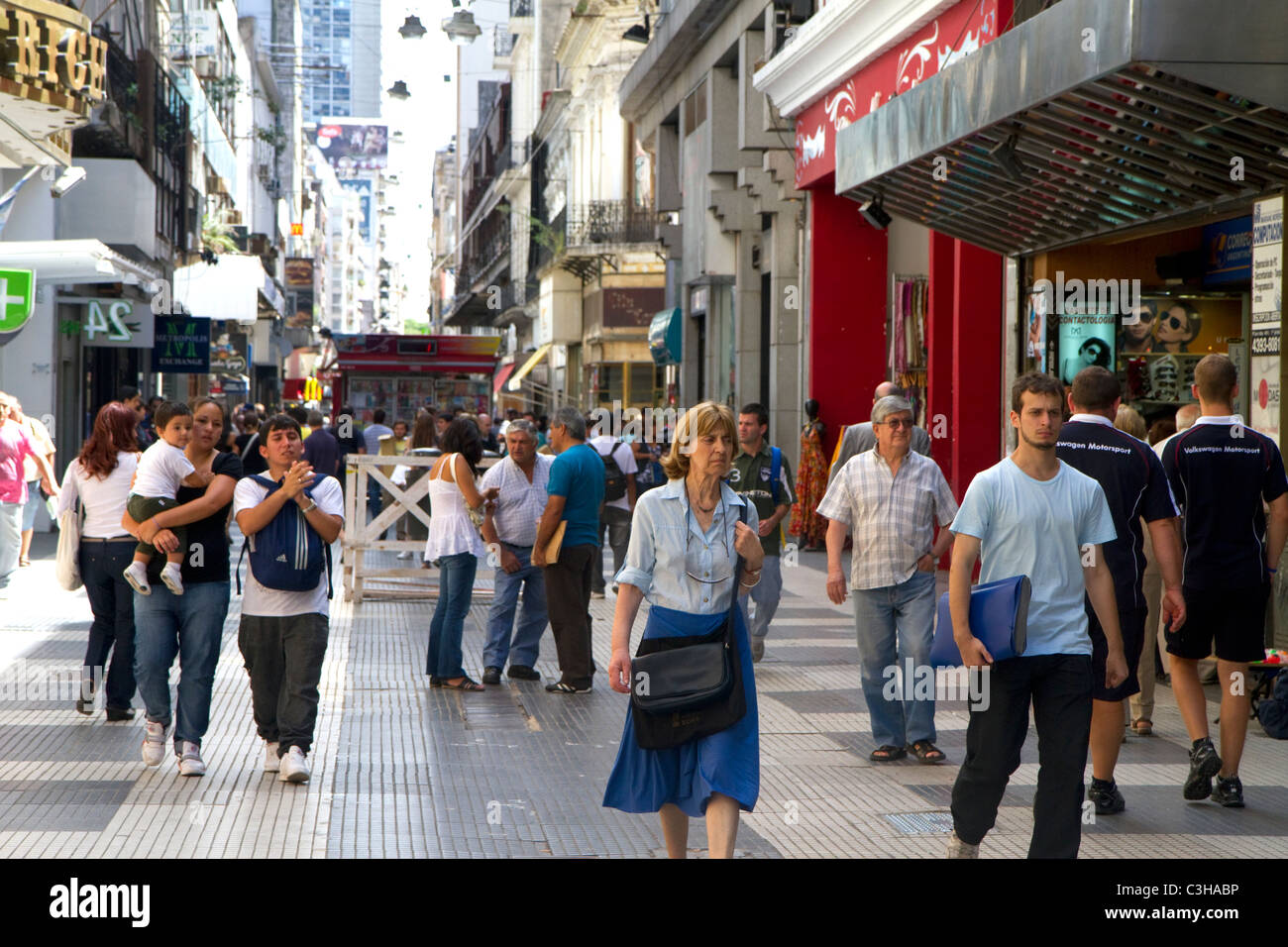 Lavalle pedestrian street in Buenos Aires, Argentina. Stock Photo