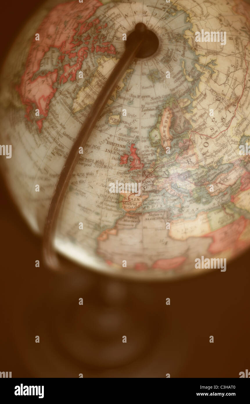 Close up of antique globe Stock Photo