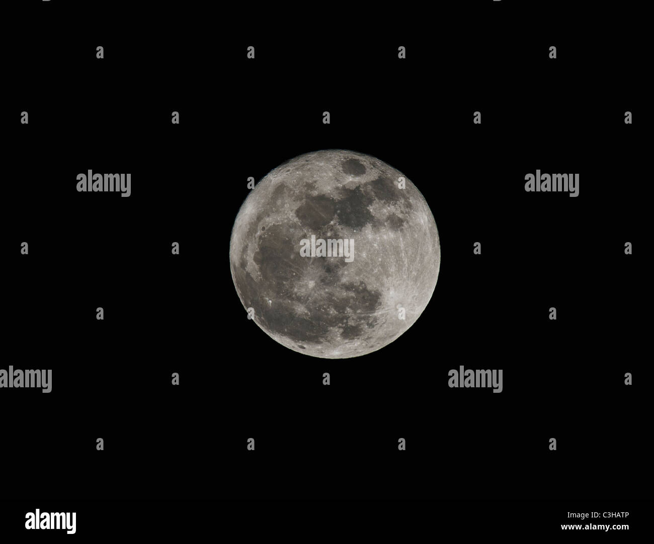 Full moon against night sky Stock Photo