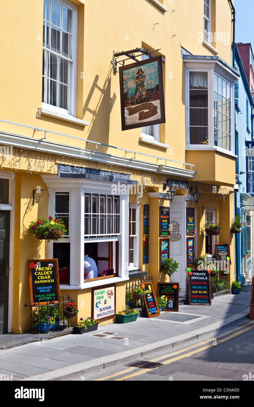 Pubs and restaurants, Tenby, Pembrokeshire West Wales UK Stock Photo