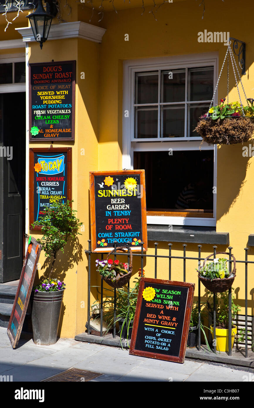 Restaurant, Tenby, Pembrokeshire West Wales UK Stock Photo Alamy