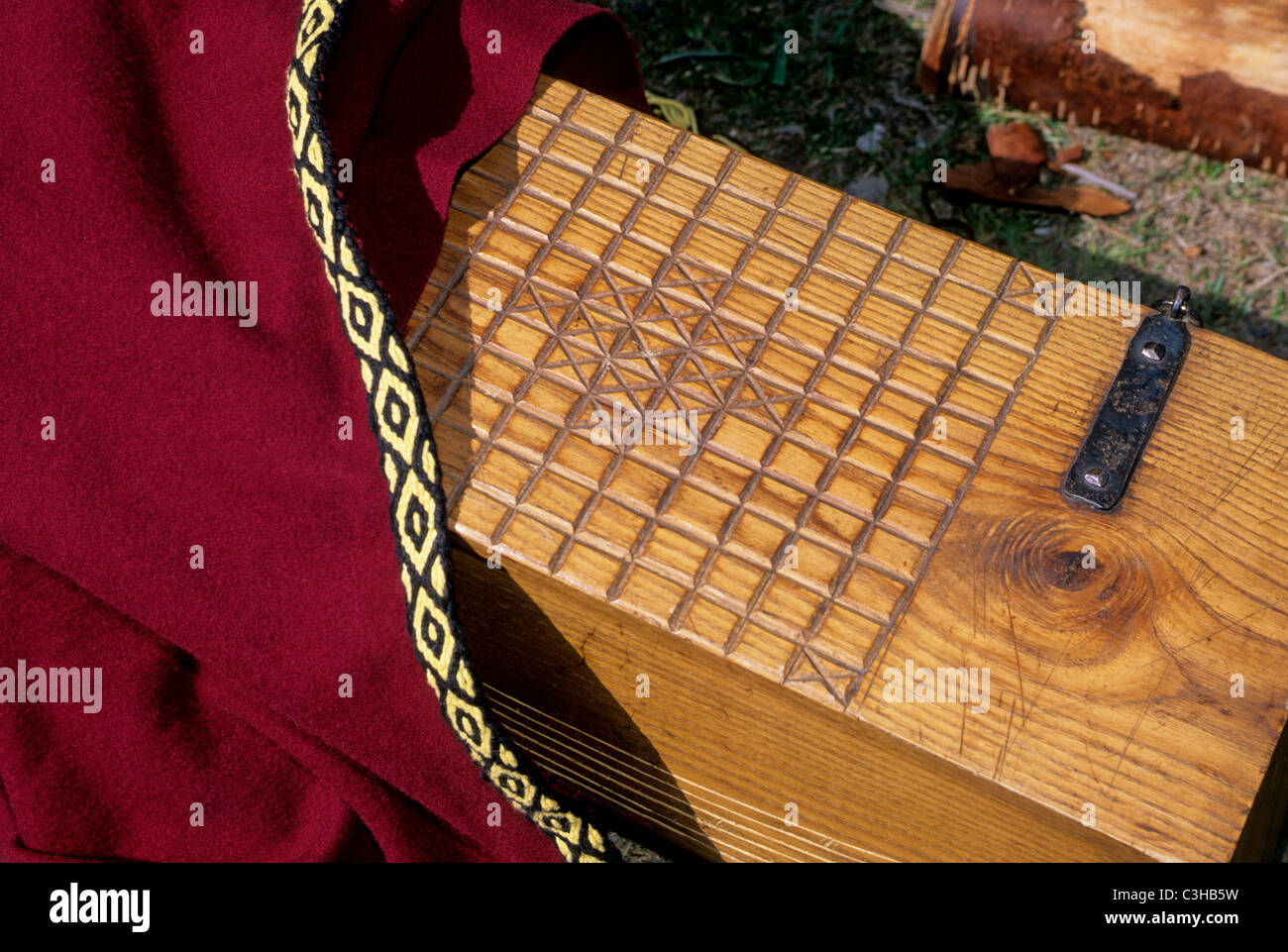 Viking wool blanket and wooden board game Stock Photo Alamy