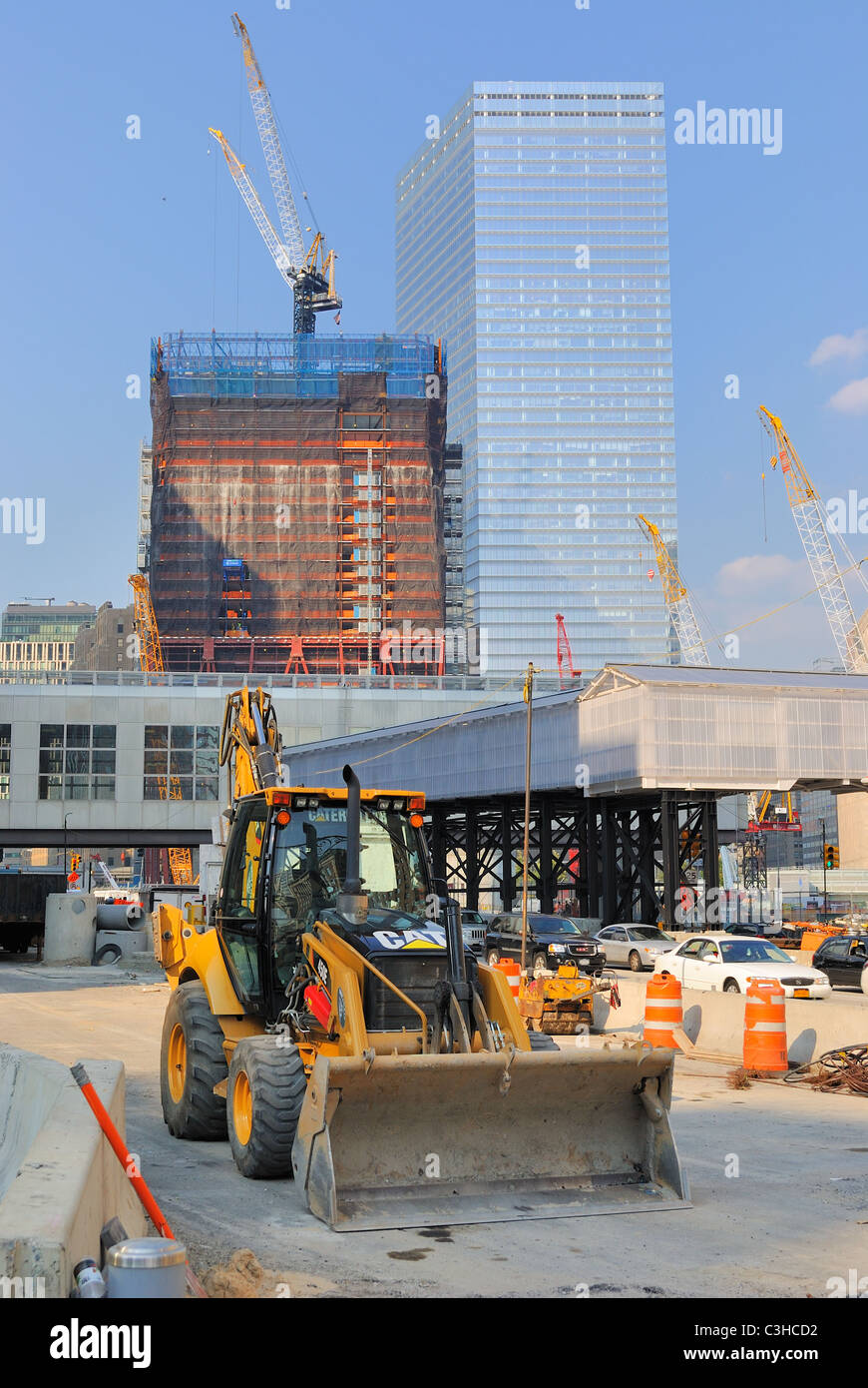 The ongoing construction at the the World Trade Center in New York City. September 1, 2010. Stock Photo