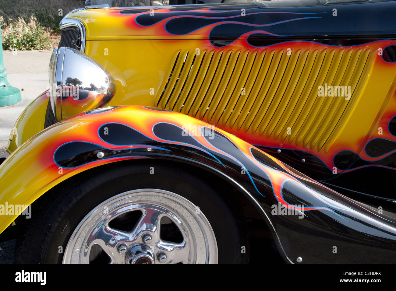 Detail of Hot Rod with Custom Paint Job Stock Photo Alamy