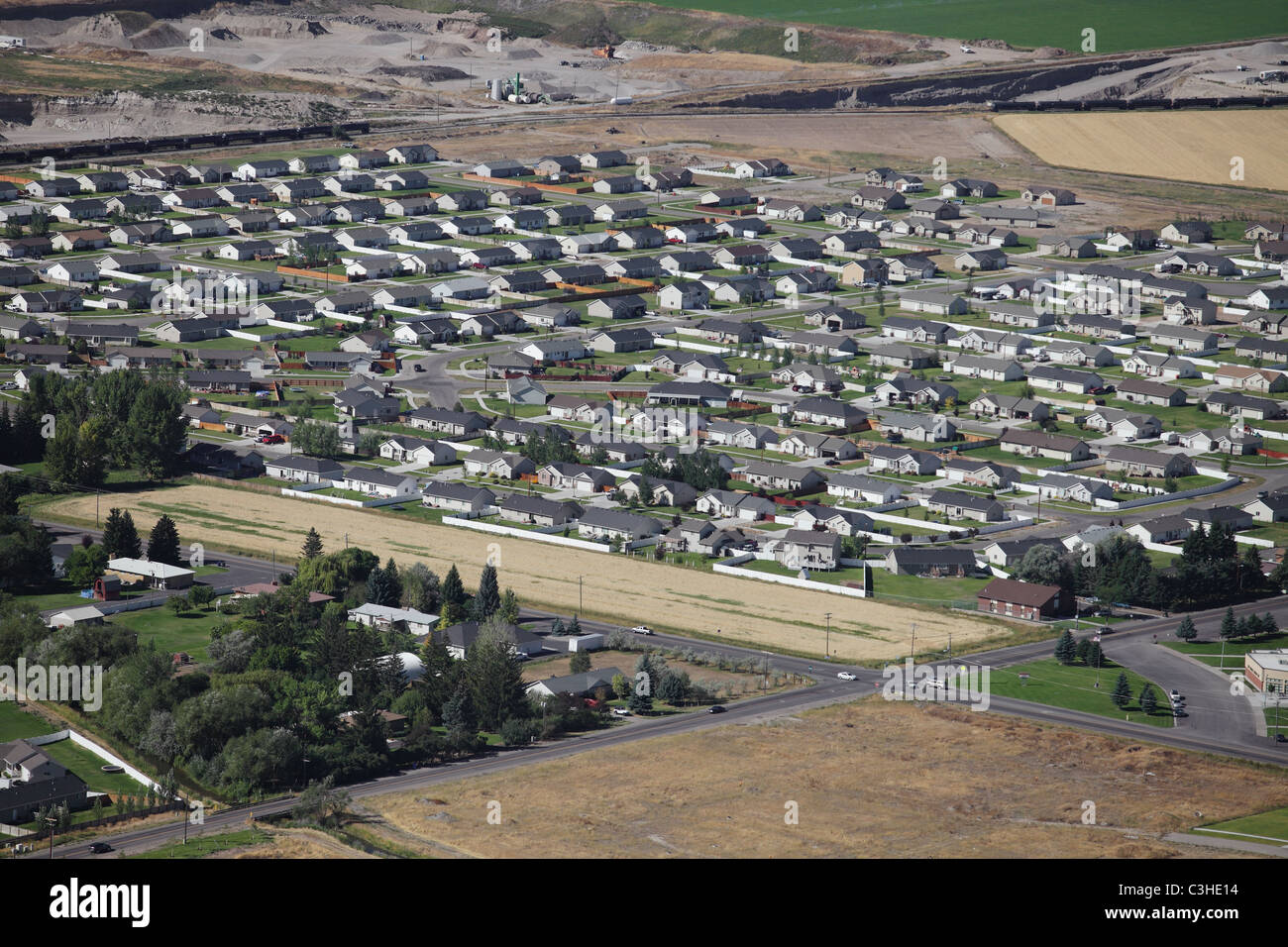 An aerial view of a modern subdivision Stock Photo - Alamy