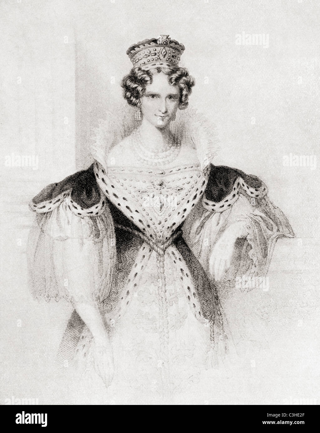 Princess Adelaide of Saxe-Meiningen, later Queen Adelaide, 1792 – 1849. Queen consort of William IV Stock Photo