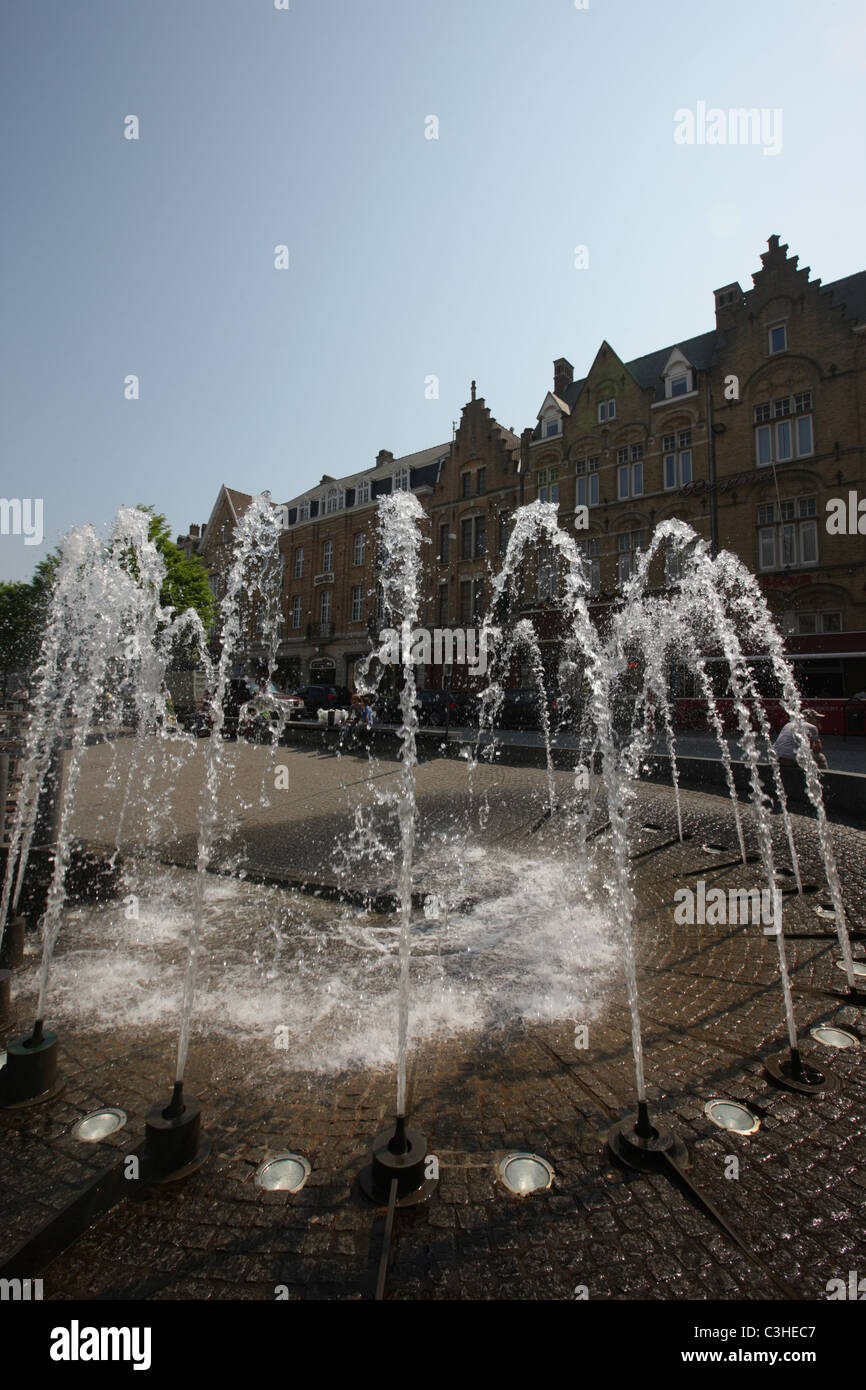 Ypres, Belgium. Infamous for the surrounding battlefields but also a very pretty (reconstructed) town. Stock Photo