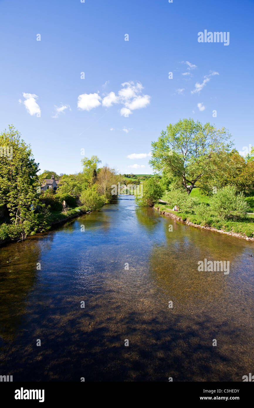 The river Wye at Bakewell Peak District UK Stock Photo