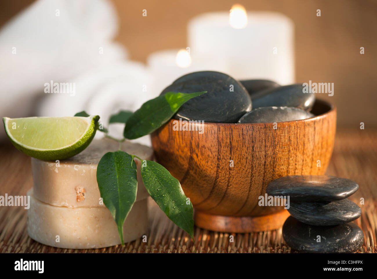 Spa hot stones hi-res stock photography and images - Alamy
