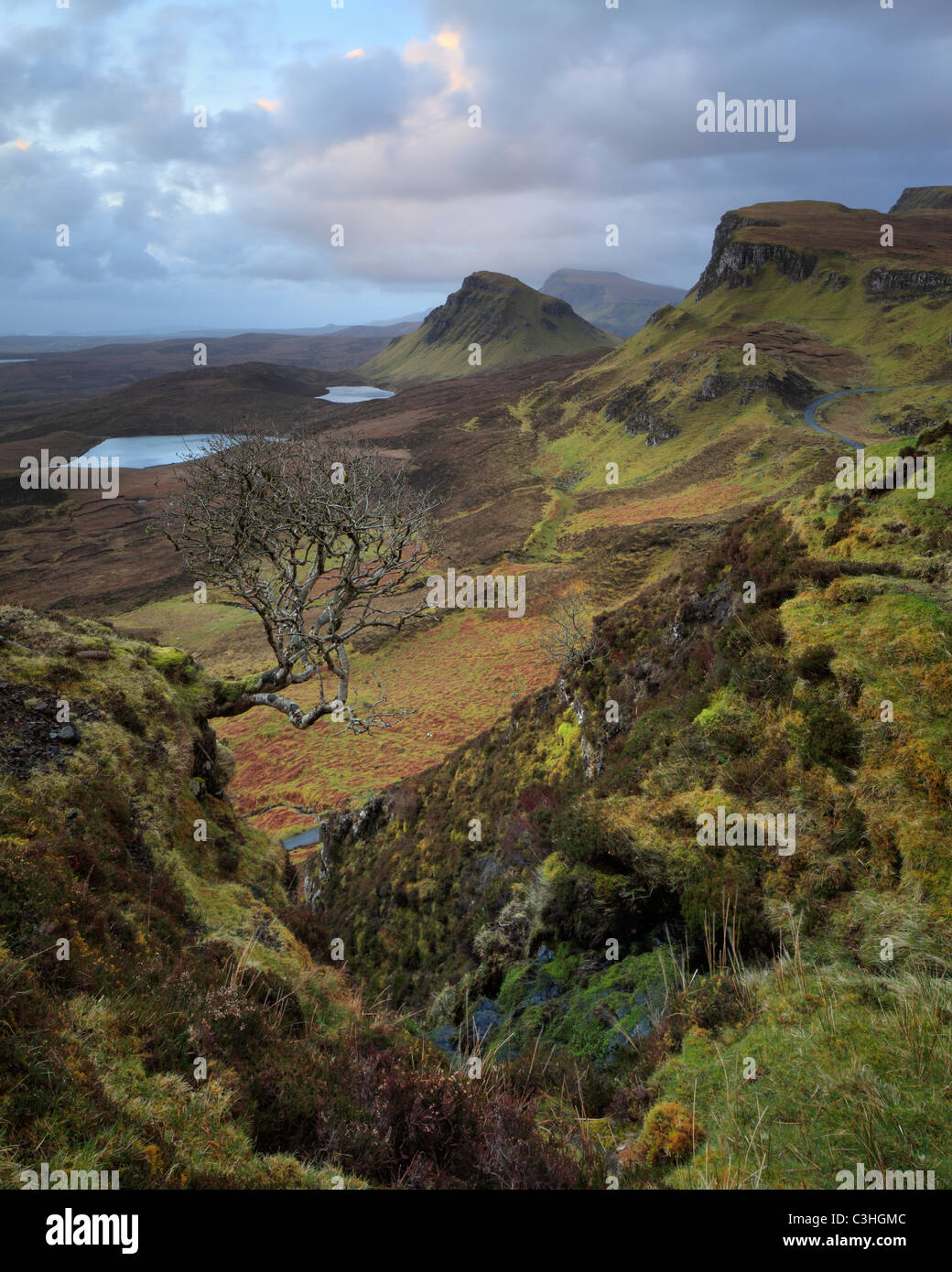 Early spring morning view of the magnificent Quirang on the Isle of Skye, Scotland Stock Photo