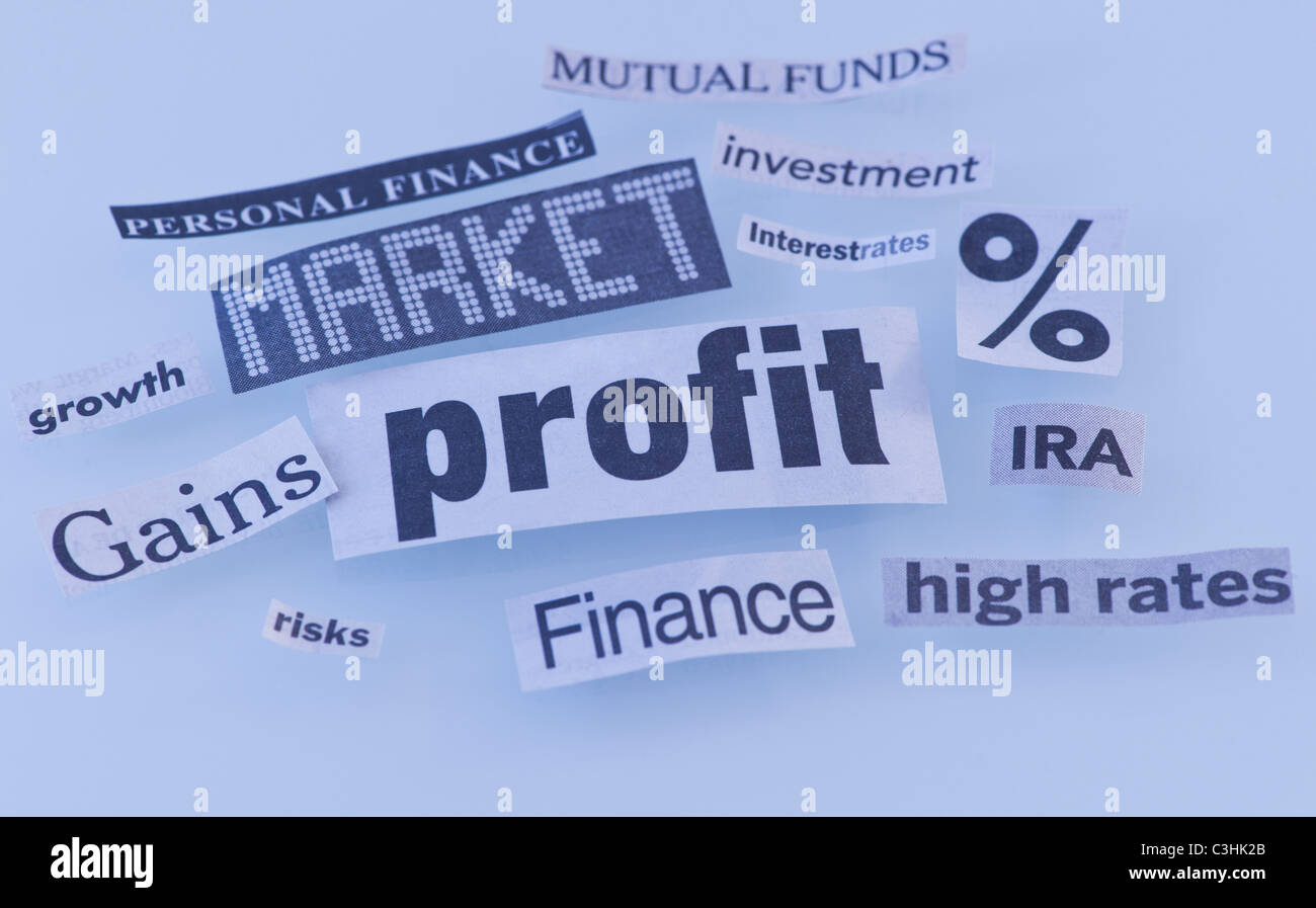 Studio shot of headline cutouts Stock Photo