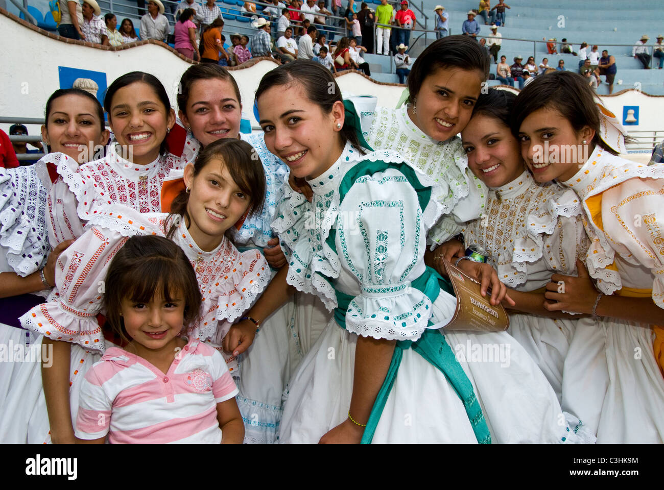 Mexico. Girls in the traditional costume. Stock Photo