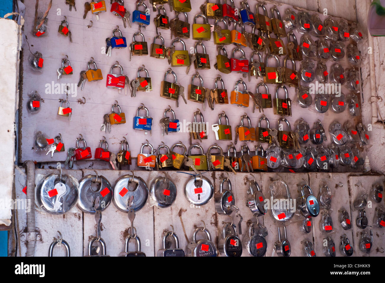 Rack of padlocks hi-res stock photography and images - Alamy