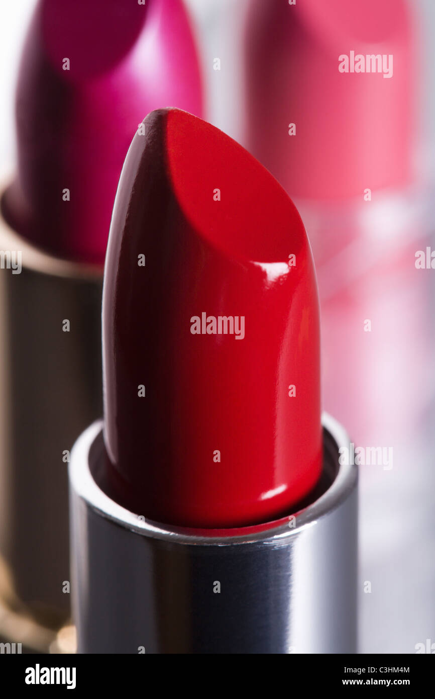 Close-up view of red lipstick Stock Photo
