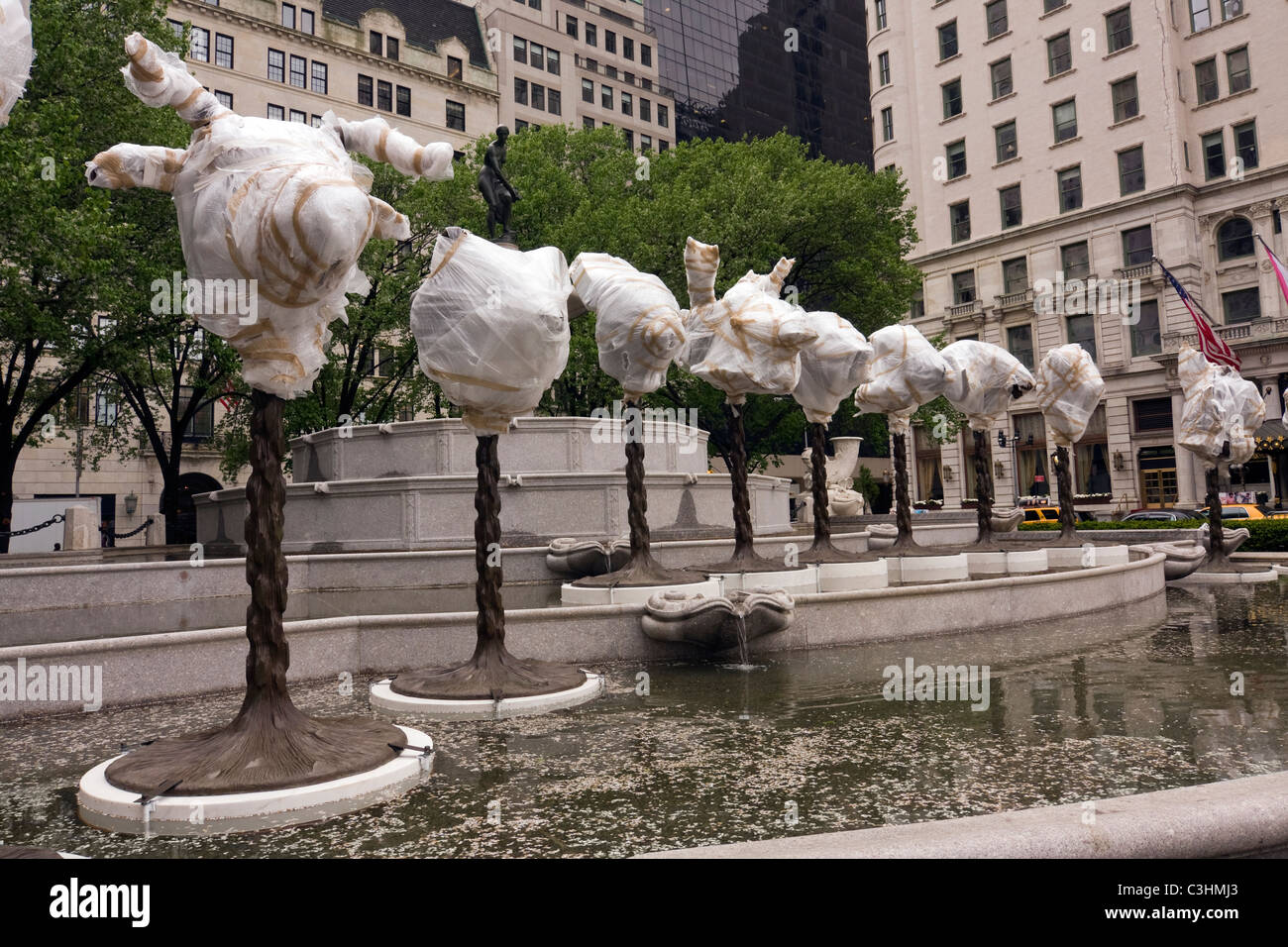Bronze Sculptures "Zodiac Heads" by Chinese artist Ai Weiwei wrapped in