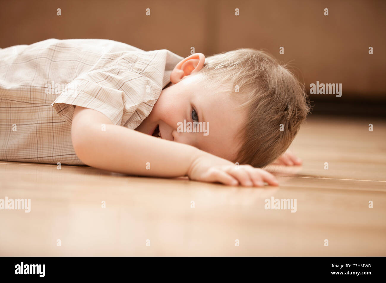 Shy boy smiling camera hi-res stock photography and images - Alamy