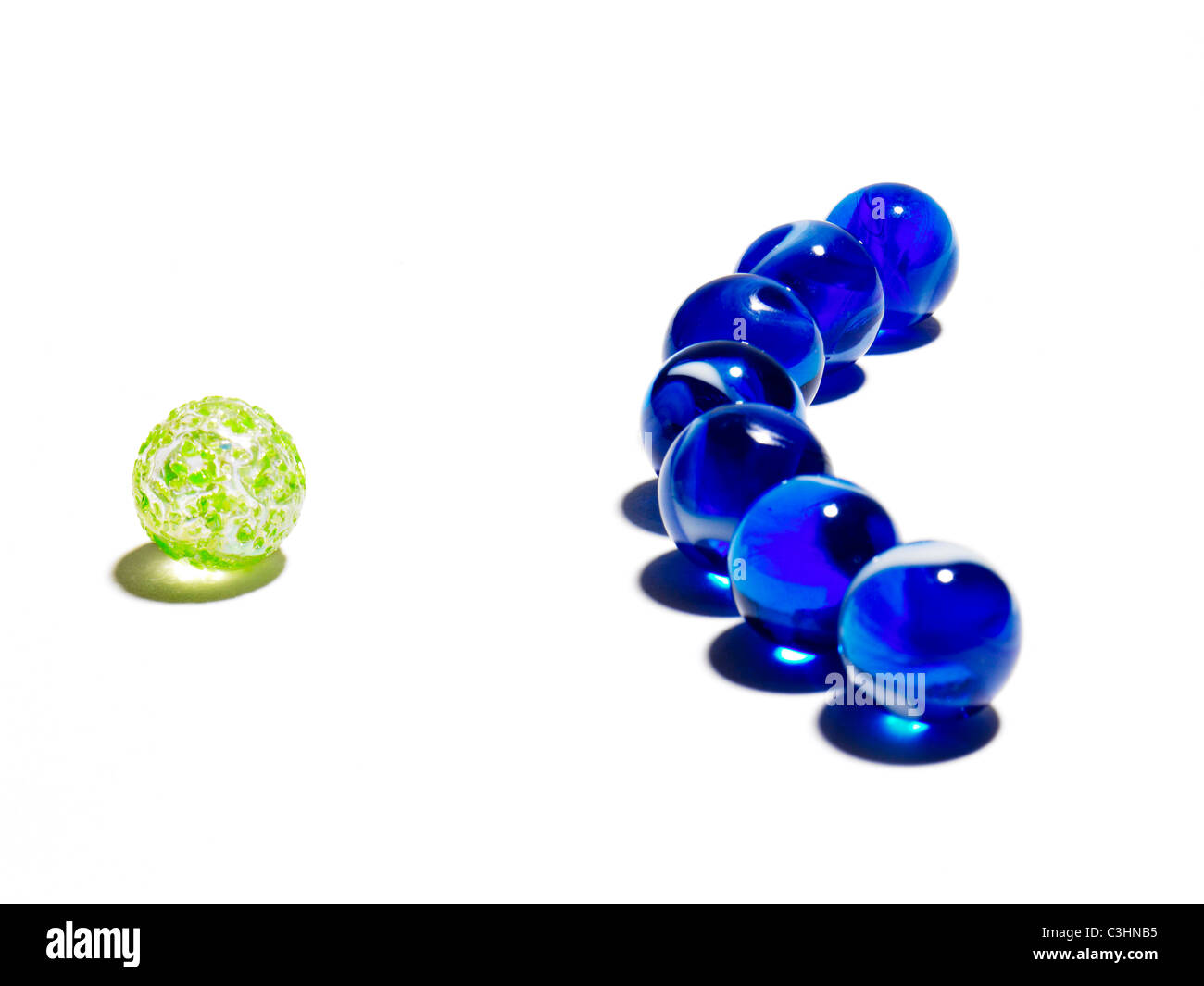 Blue and green glass balls Stock Photo Alamy
