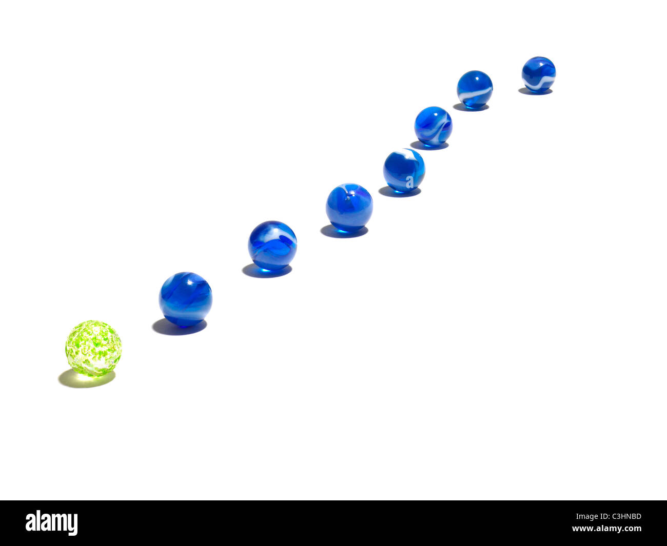 Blue and red glass balls Stock Photo Alamy