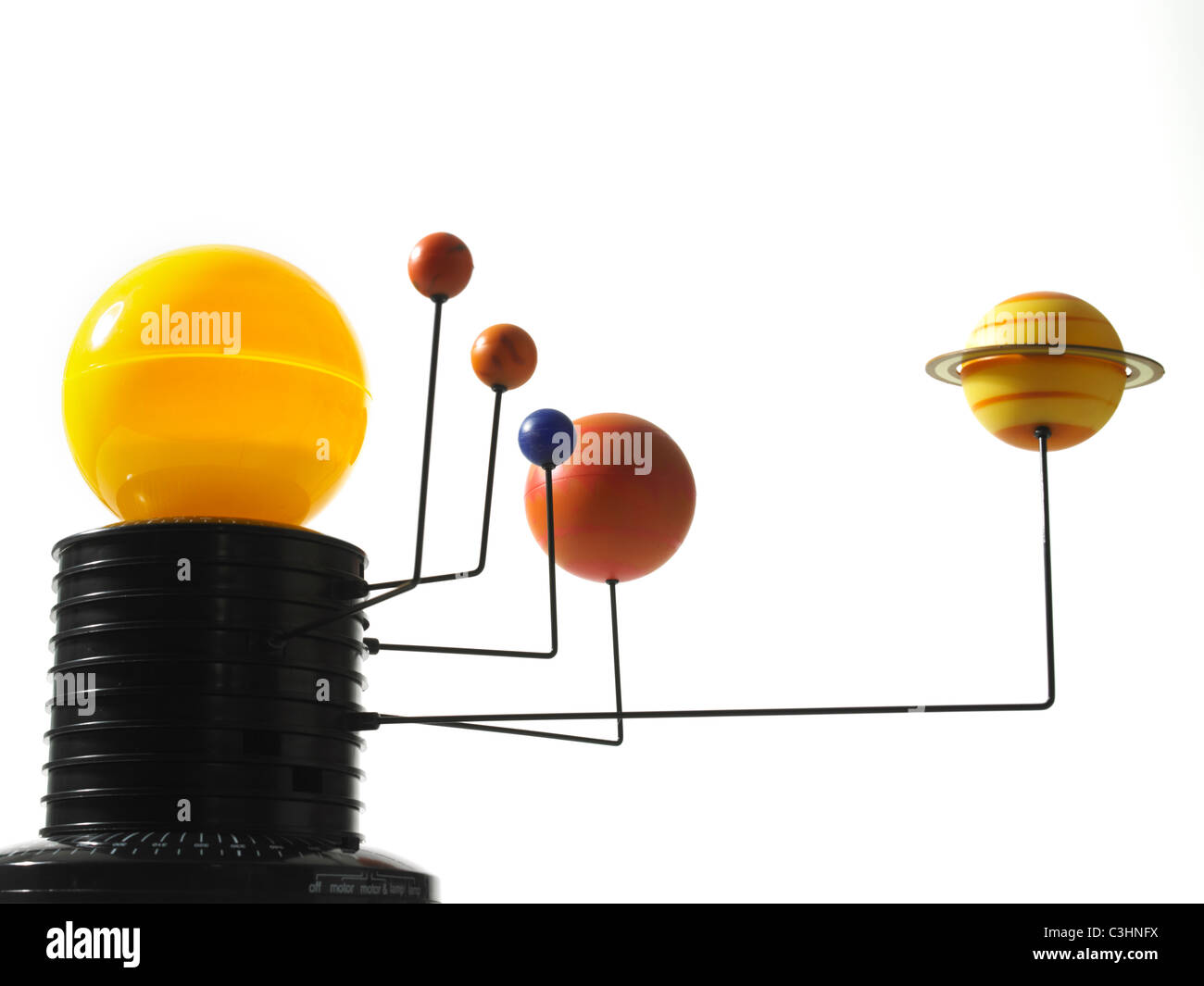 Solar system model on white background Stock Photo - Alamy