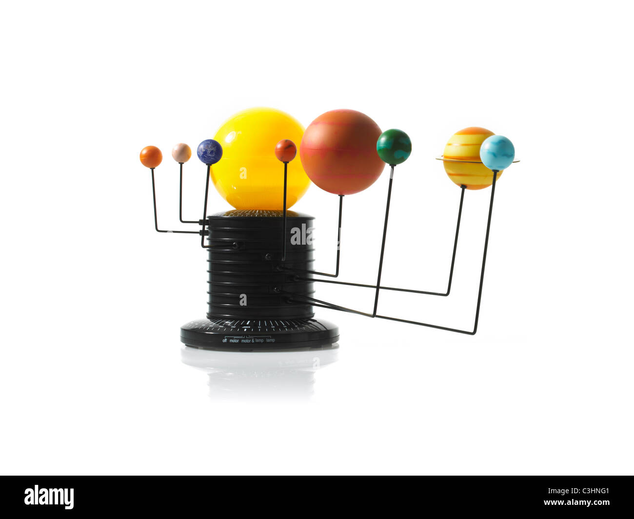 Solar system model on white background Stock Photo