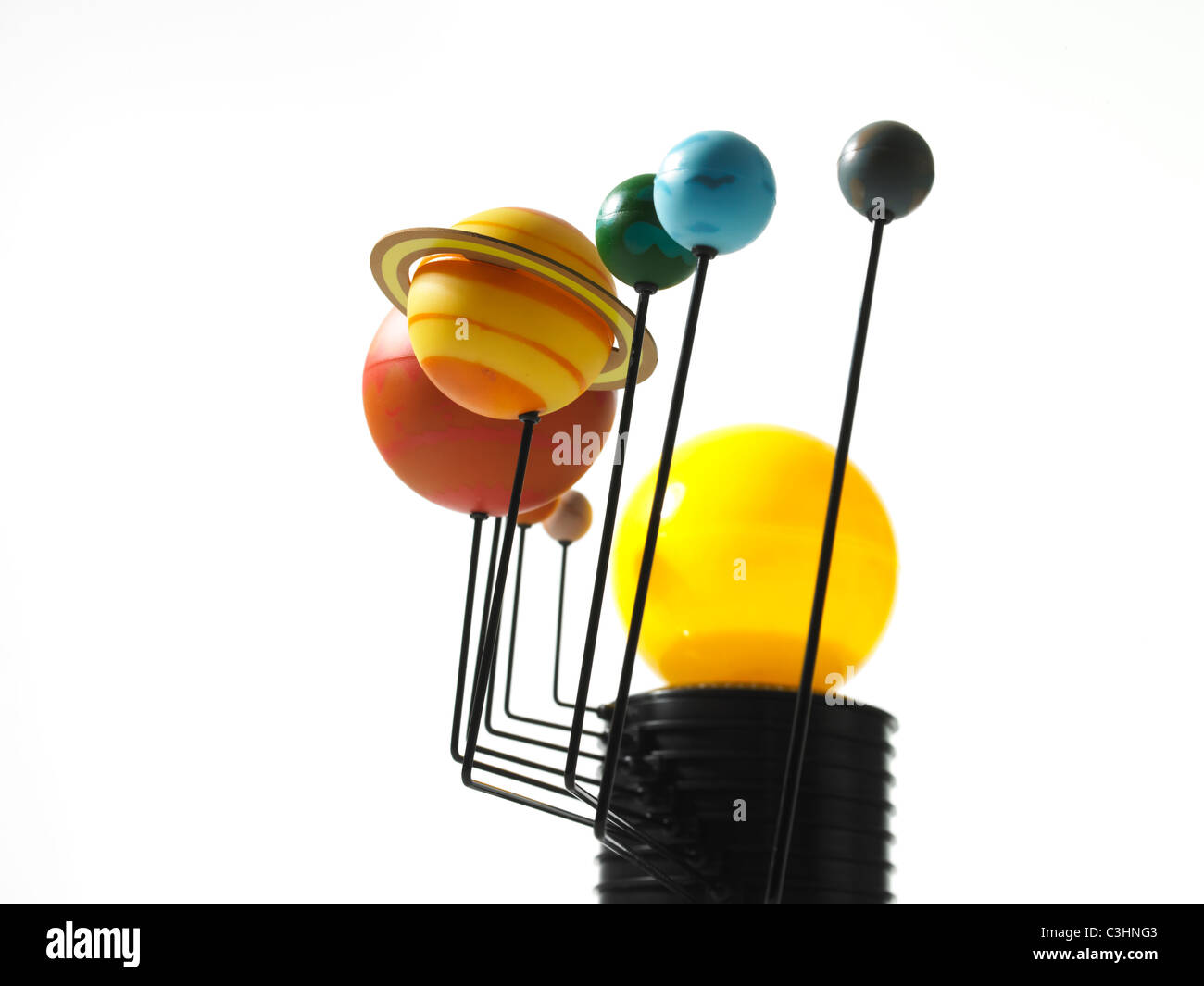 Solar system model on white background Stock Photo