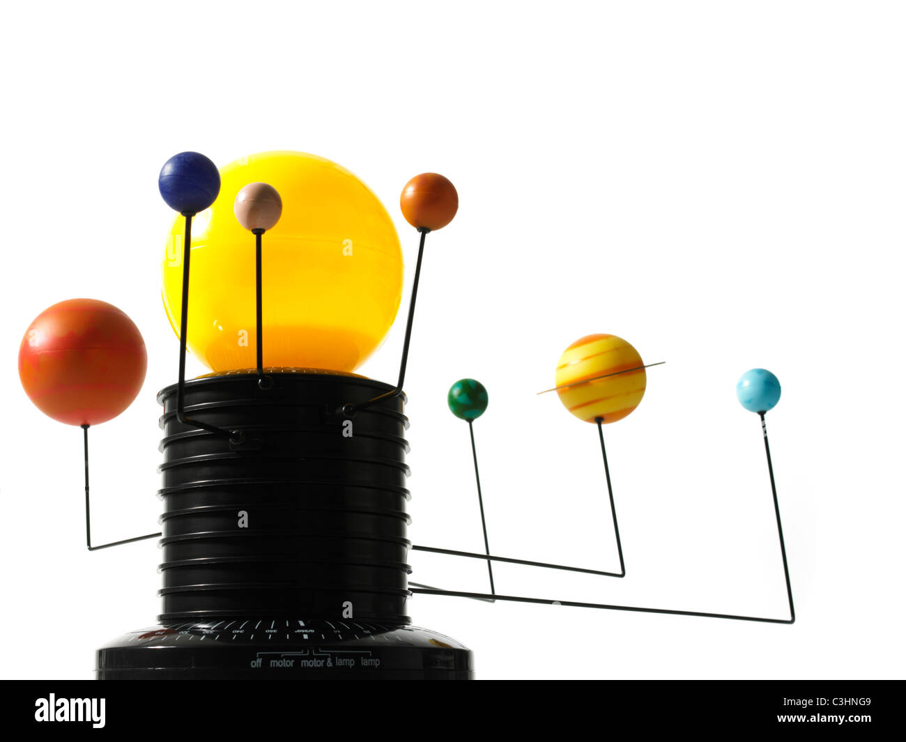 Solar system model on white background Stock Photo