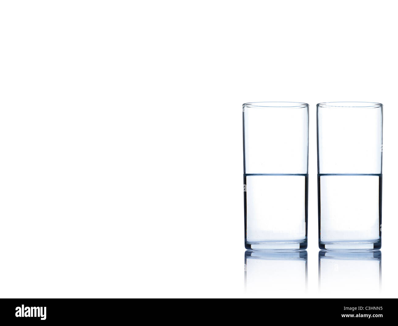 Studio shot of two glasses of water Stock Photo