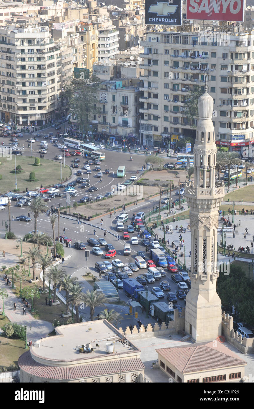Tahrir Square Cairo, Egypt in 2010, a year before the revolution that brought down Hosni Mubarak. Stock Photo