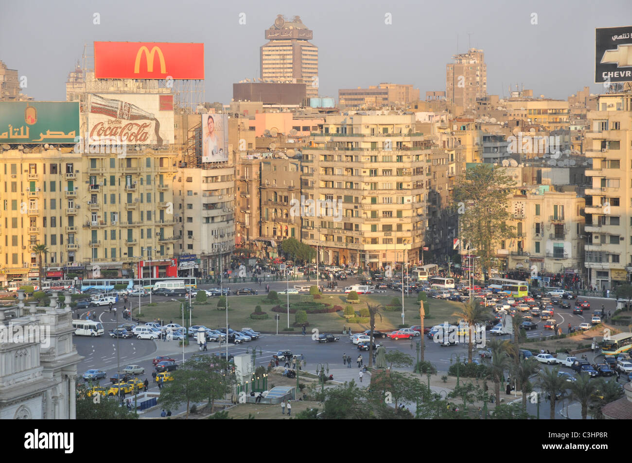 Tahrir Square Cairo, Egypt in 2010, a year before the revolution that brought down Hosni Mubarak. Stock Photo