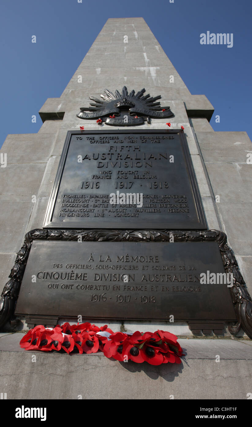 Australian memorial, Polygon Wood. Stock Photo