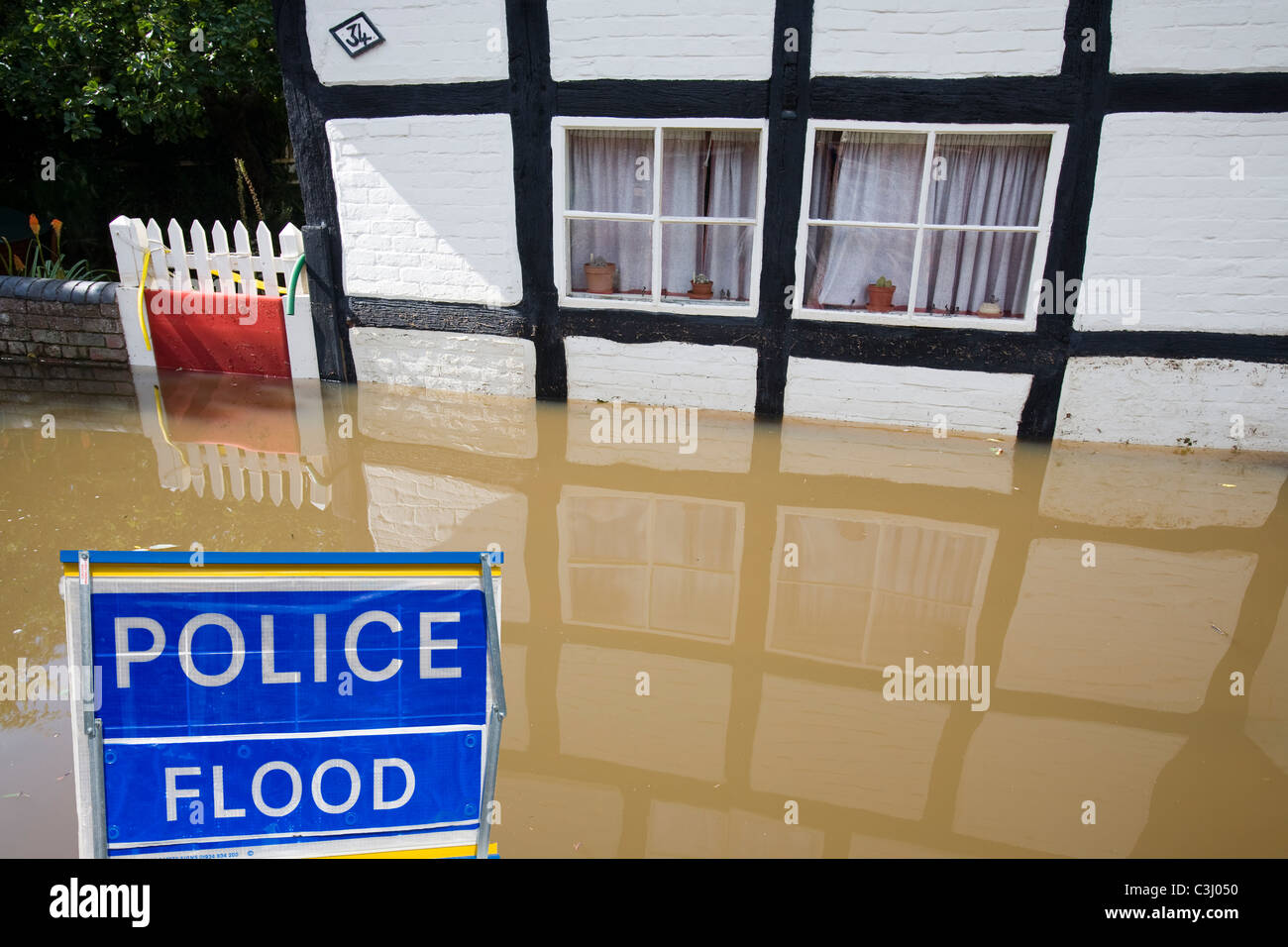 Flooding in Tewkesbury, UK. Stock Photo