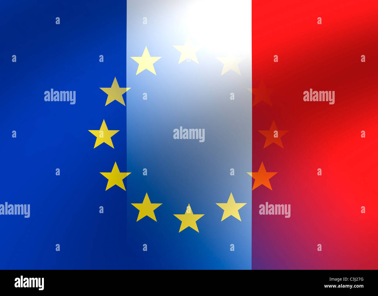 France and EU flag Stock Photo